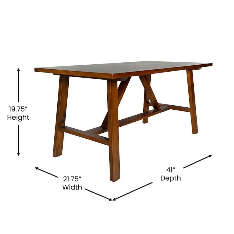 Farmhouse Style Trestle Base Solid Wood Coffee Table