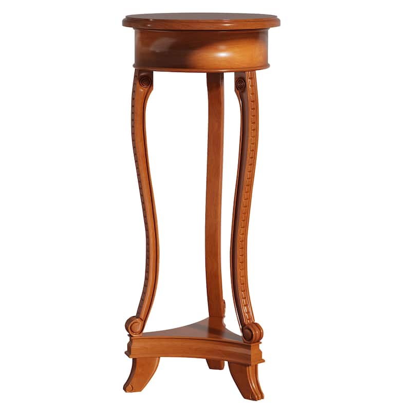 2-Tier Round Plant Table Indoor Flower Pot Stand with Curved Frame