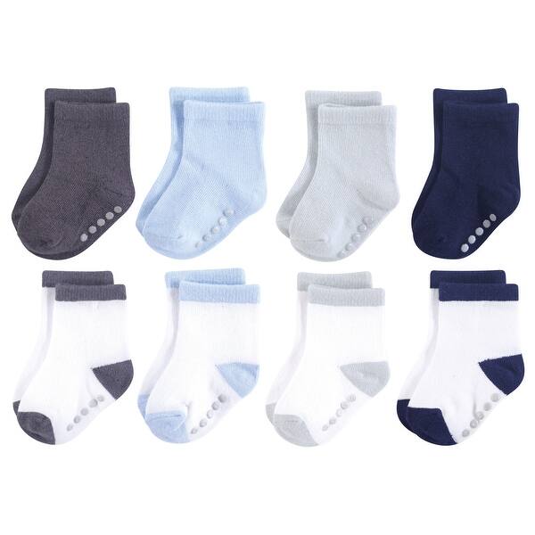 slide 1 of 1, Luvable Friends Baby Boy Fun Essential Socks, Blue Gray 0-6 Months - Blue Gray