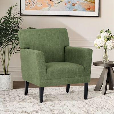Modern Upholstered Armchair - Plush Fabric Accent Chair for Living Room & Bedroom