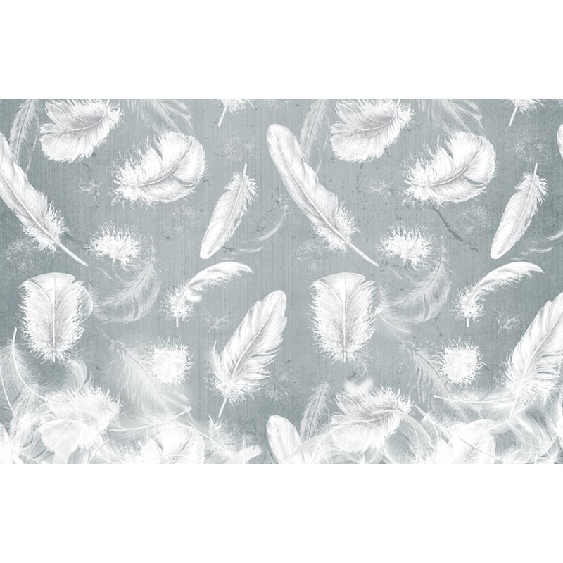 GK Wall Design Vintage White Feather Pattern Modern Minimalist Removable Wallpaper