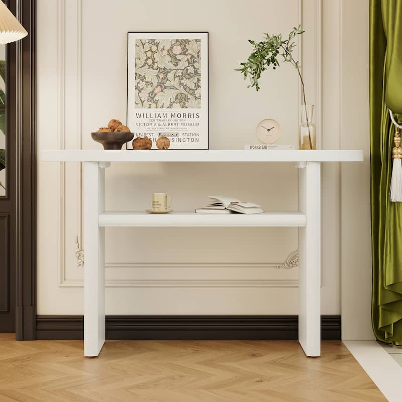 Elegant Minimalist Console Table(Antique White)