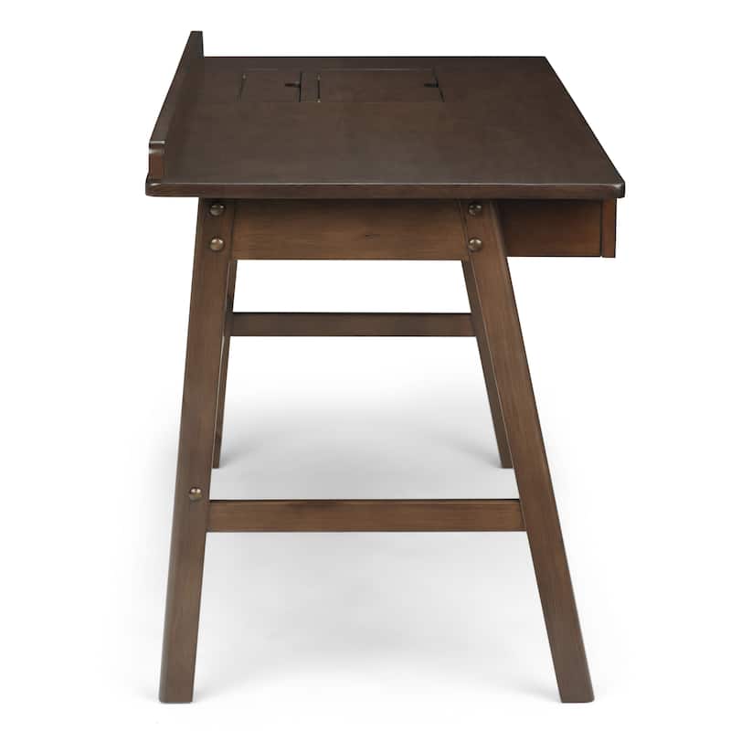 WYNDENHALL Lisa SOLID WOOD Transitional 60 inch Wide Desk in Natural Aged Brown