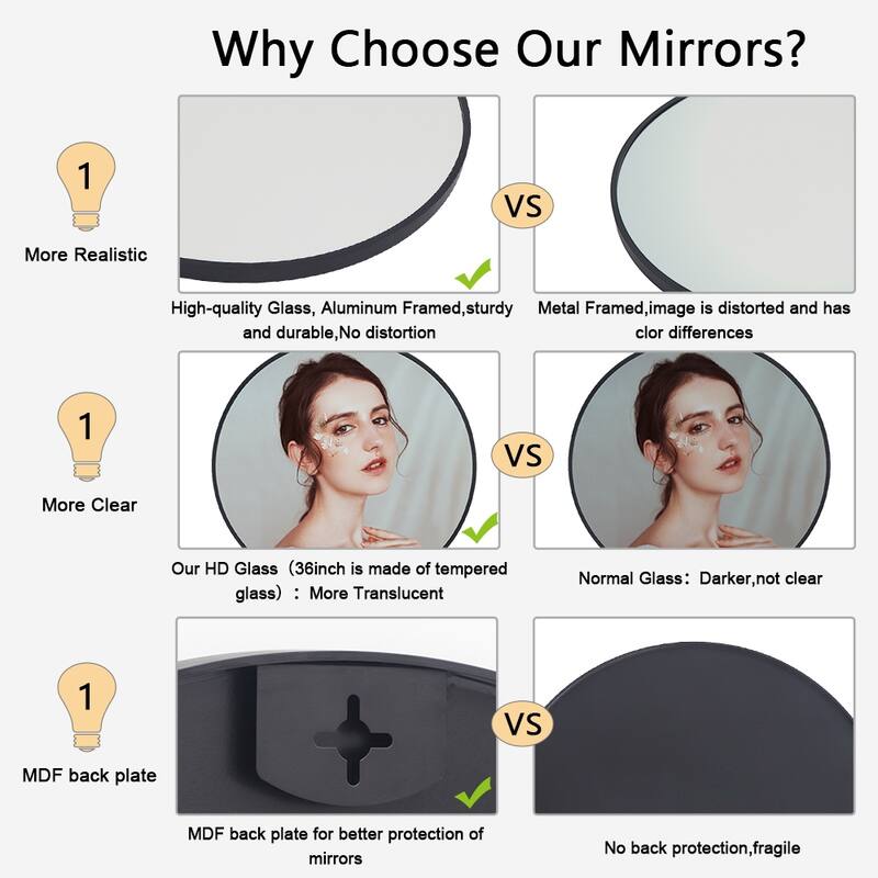 Maypex Aluminium Framed Circular Wall Mirror