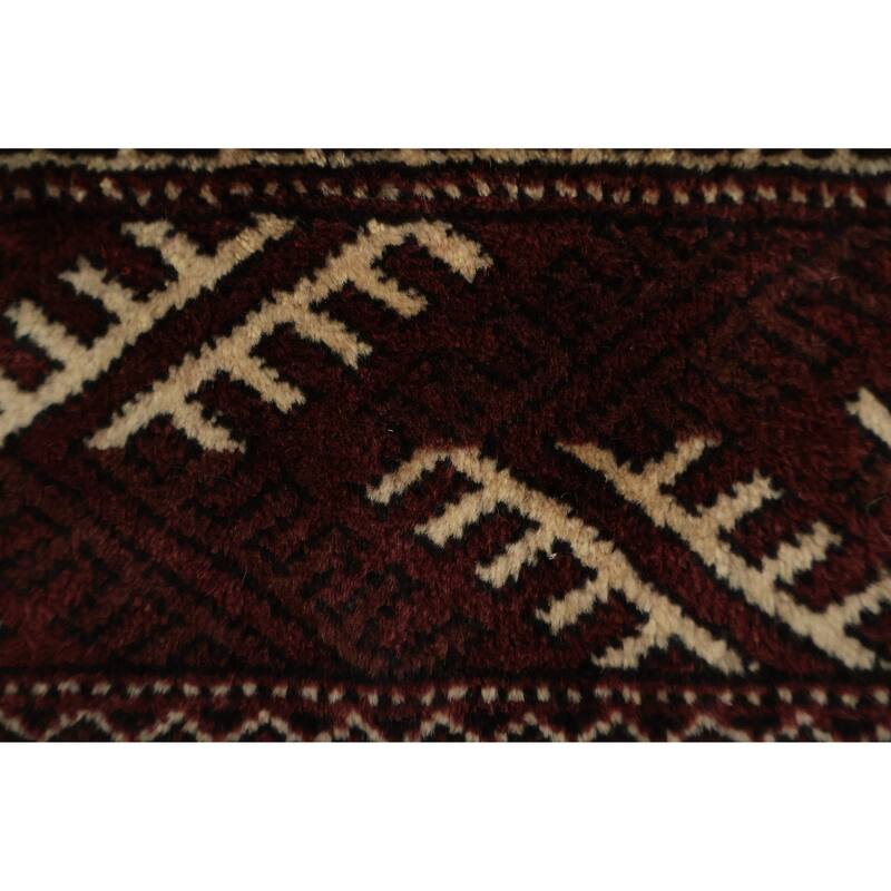 Hand Knotted Oriental 100% Wool Carpet Traditional All-Over Red Turkoman Area Rug - 12' 5'' X 8' 3''