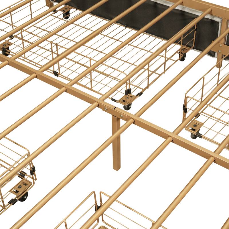 Superior Quality Metal Platform Bed Frame with 4 Drawers Storage Bed