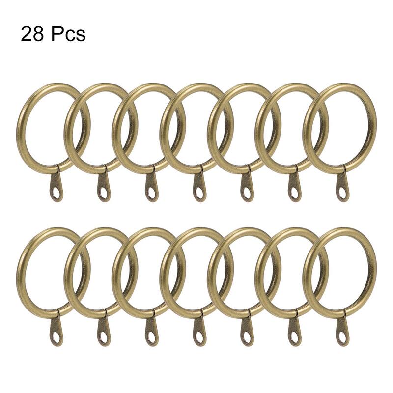 Curtain Rings, Metal Drapery Ring for Curtain Rods, 28 Pcs - Bronze - 32mm