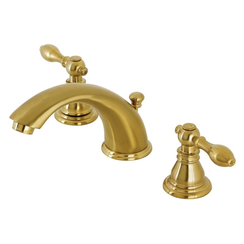 Kingston Brass American Classic Deck Mount Widespread Bathroom Faucet - Brushed Brass