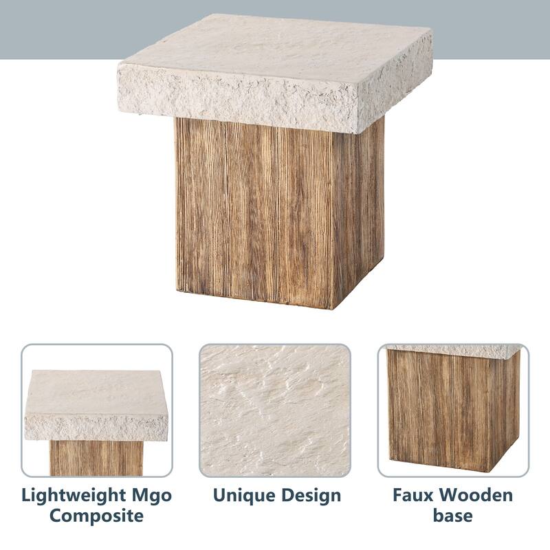 OSIEST 19.7'' Outdoor Concrete Patio Coffee Table