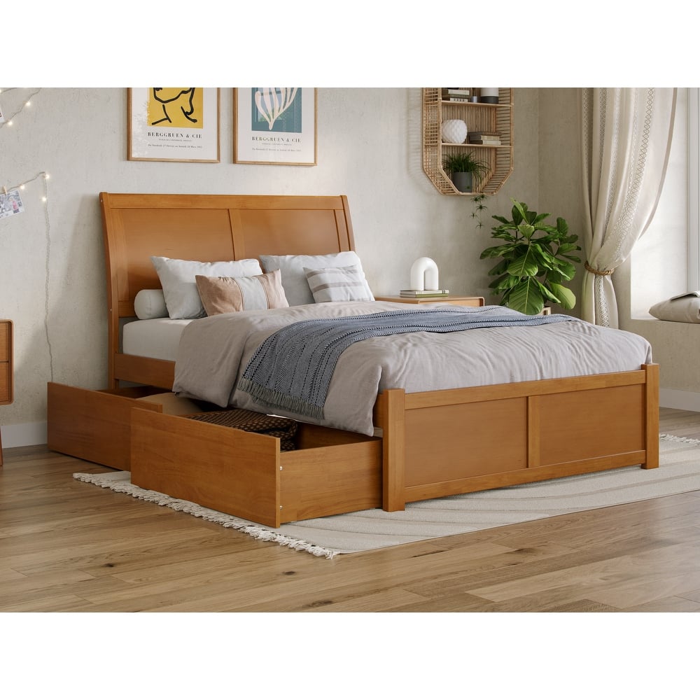Portland Platform Bed with Footboard and Storage Drawers