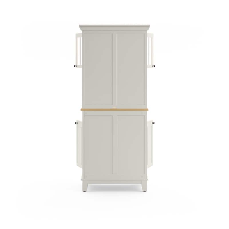 Homestyles Buffet Of Buffets Off-White Wood Buffet with Hutch - 31" x 16" x 72"