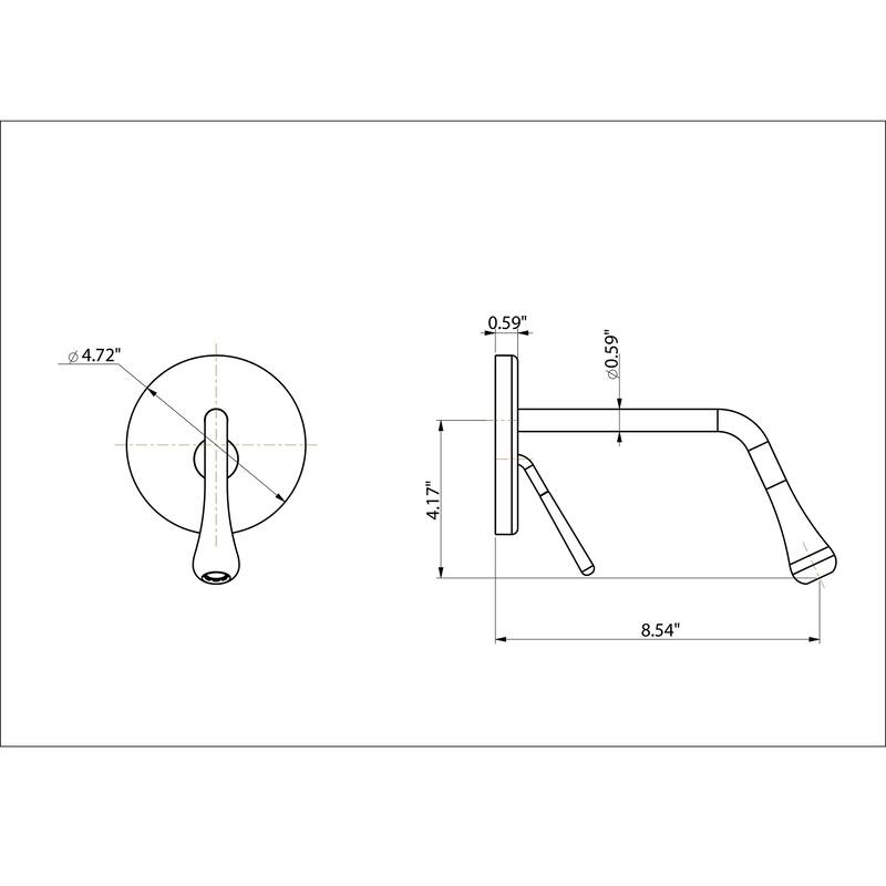 Solid Brass Wall Mounted Single-handle Bathroom Faucet