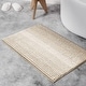 preview thumbnail 23 of 35, Ombre Chenille Non-Slip Bath Rug 24"Wx36"L - Cream
