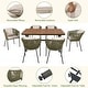 preview thumbnail 14 of 16, 7-Pieces Outdoor Dining Set with Chairs and Acacia Wood Tabletop, for Garden, Backyard, Patio