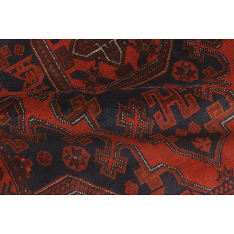 Tribal Biljik Khal Mohammadi Lincoln Red/Black Rug - 3'4'' x 4'9''