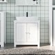 preview thumbnail 1 of 5, vidaXL Bathroom Sink Cabinet Vanity Cabinet Cupboard BERG Solid Wood Pine - 23.6" x 13.4" x 23.2" White
