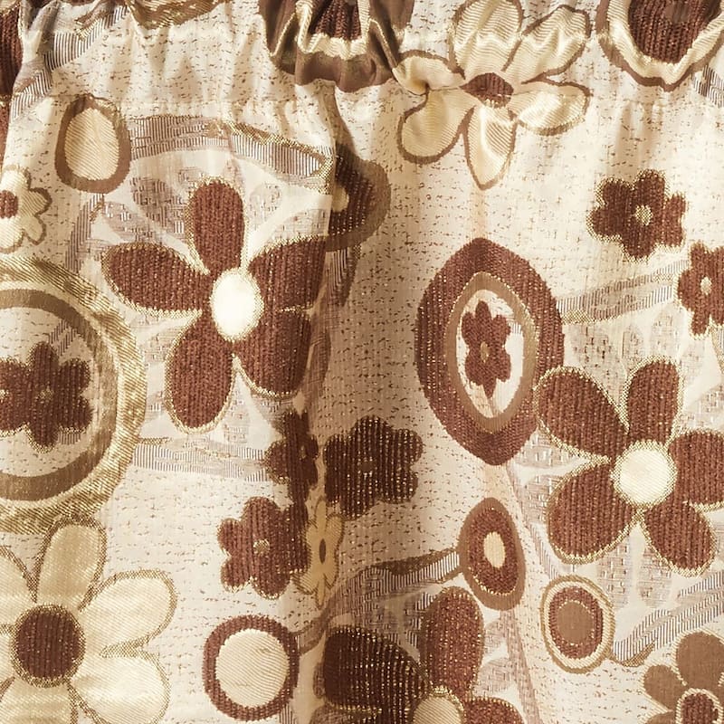 Violet Linen Victoria Chenille Daisy Sunflower, Polyester Jacquard Chenille, 60" x 15", Straight, Rod Pocket Curtain Valance