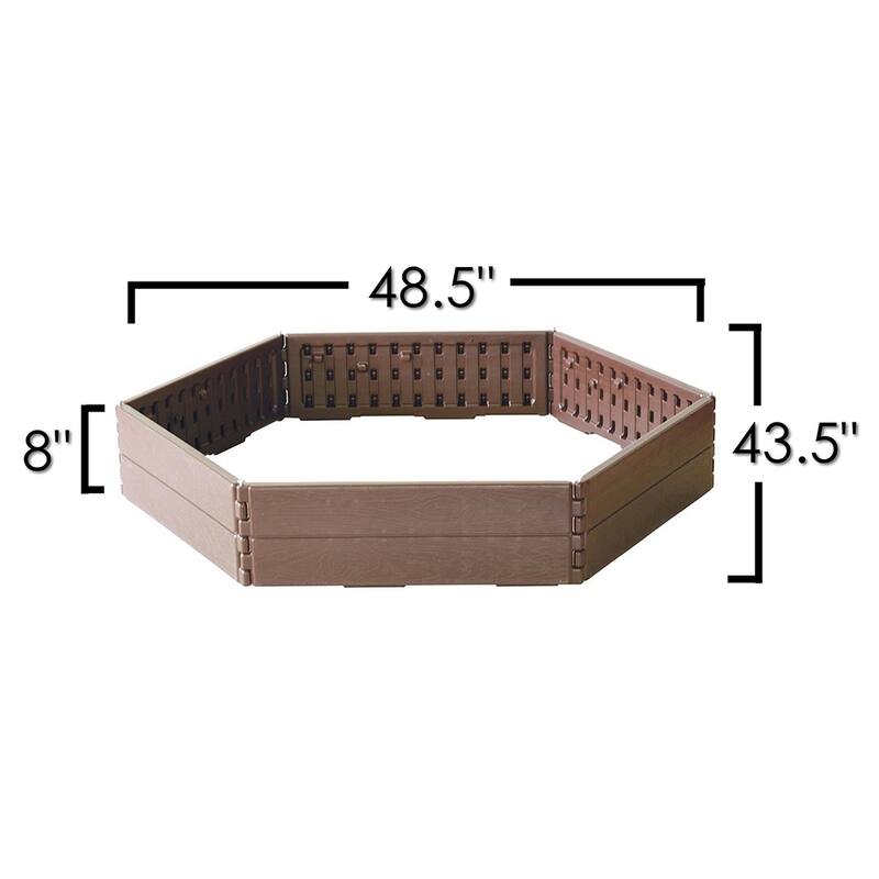Modern Home Raised Garden Bed Kit - Stackable Hexagon Modular Flower/Planter Kit - 48" Diameter 6 Panel Kit for Gardening