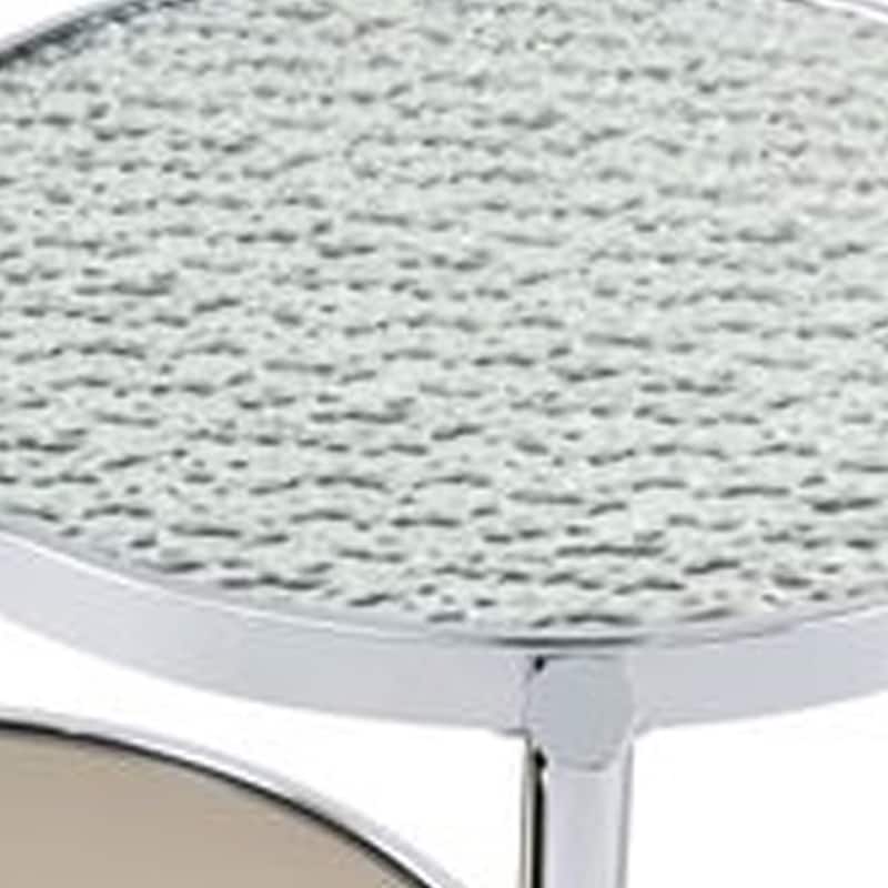Twin Top Coffee Table with Tubular Rounded Legs, Silver