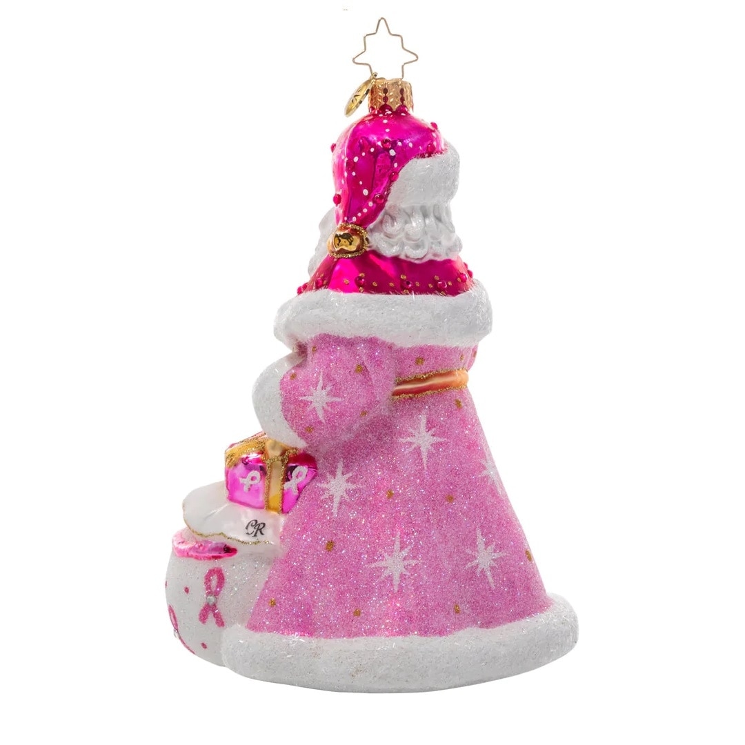 Sending Strength Santa Glass Christmas Ornament 1021135