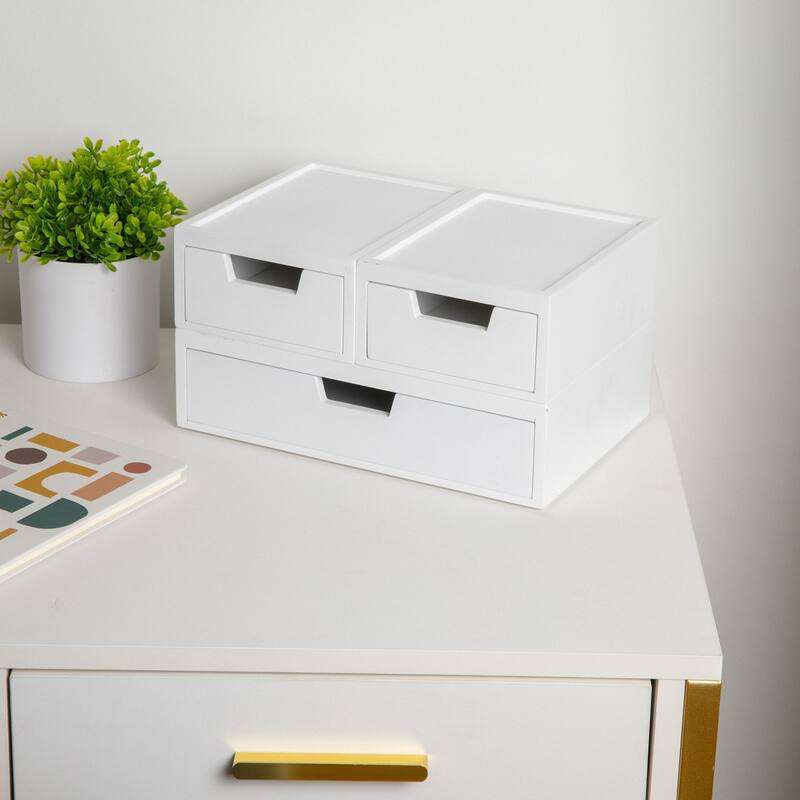 Flash Furniture LY-E115118A-3-WH-MS Weston 3" Tall Office Organizer