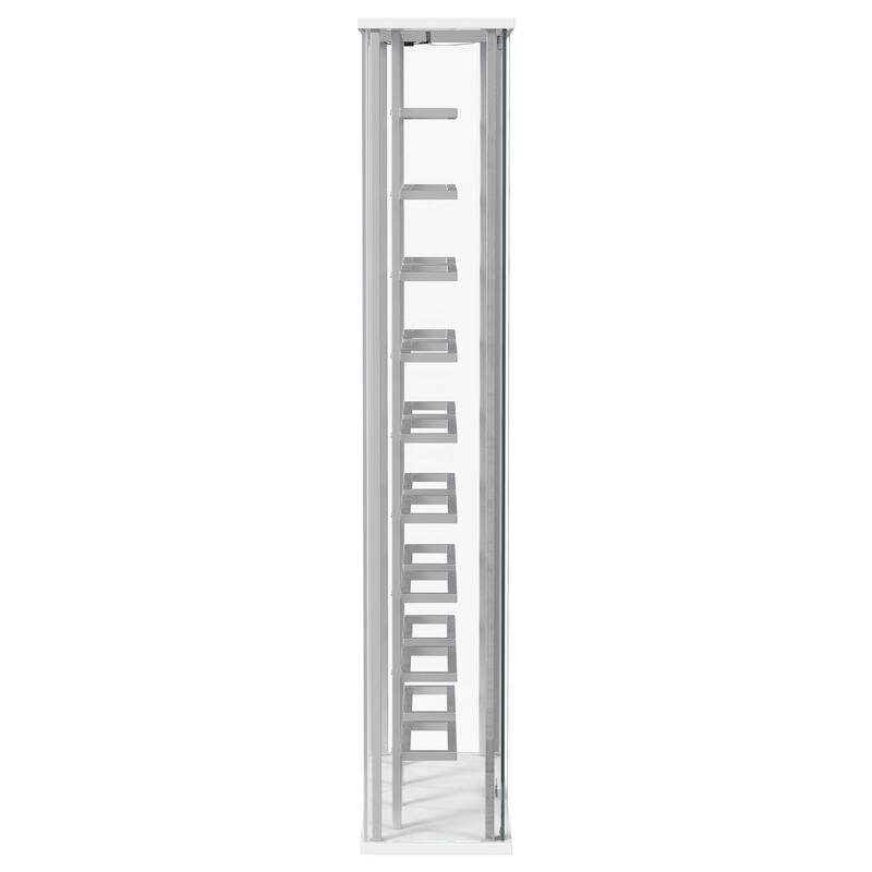 Montara Tempered Glass Wine Storage Display Curio Cabinet With Led Lighting Chrome
