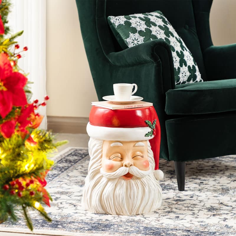 Glitzhome Christmas MGO Santa Snowman Home Stools or Accent Side Table