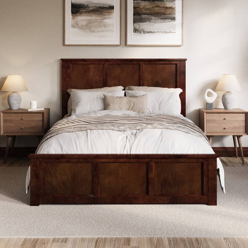 Charlotte Solid Wood Low Profile Platform Bed with Matching Footboard
