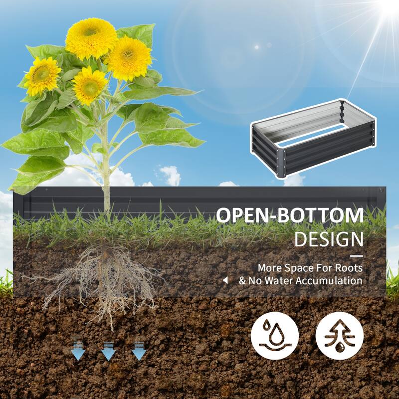 Outsunny Raised Garden Bed Box with Weatherized Steel Frame for Vegetables, Flowers, Plants and Herbs