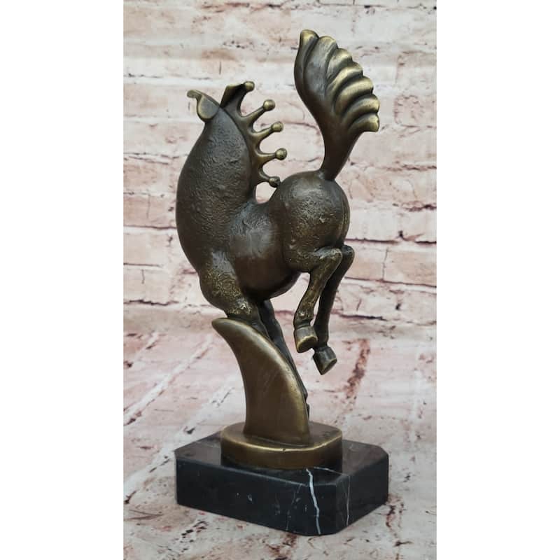 Rearing Imitative Horse Bronze Sculpture - Abstract Equestrian Wildlife Art