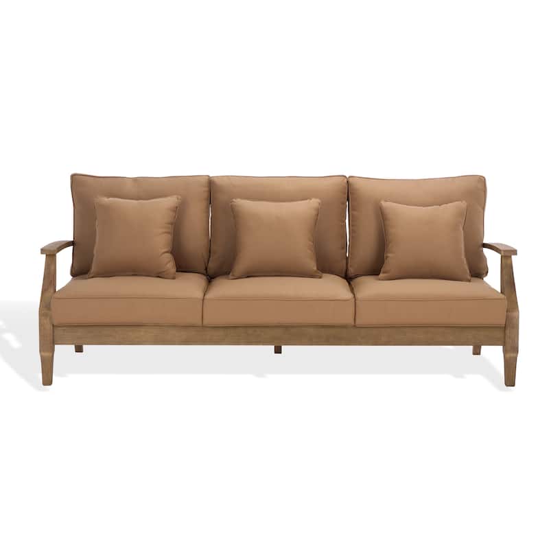 SAFAVIEH Couture Martinique Wood Patio Sofa - Natural / Brown
