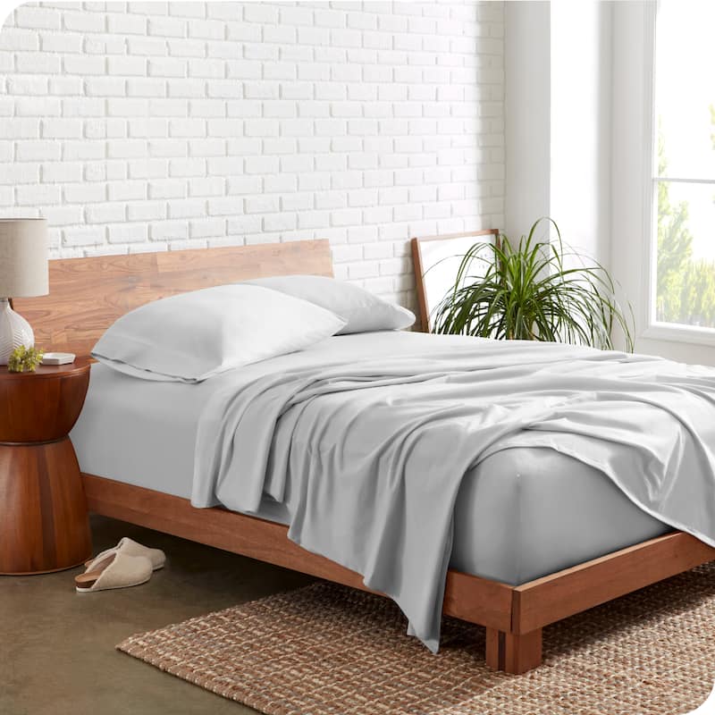 Bare Home Organic Cotton Jersey Sheet Set - Split King - Cloud Grey