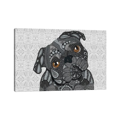 iCanvas "Black Pug" by Angelika Parker Canvas Print