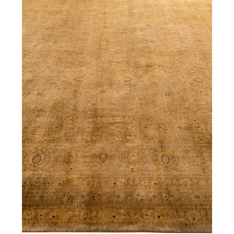 Overdyed One-of-a-Kind Hand-Knotted Area Rug - Gold - 9' 0" x 12' 0"