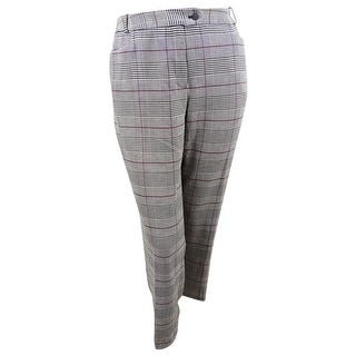 plus size black and white plaid pants