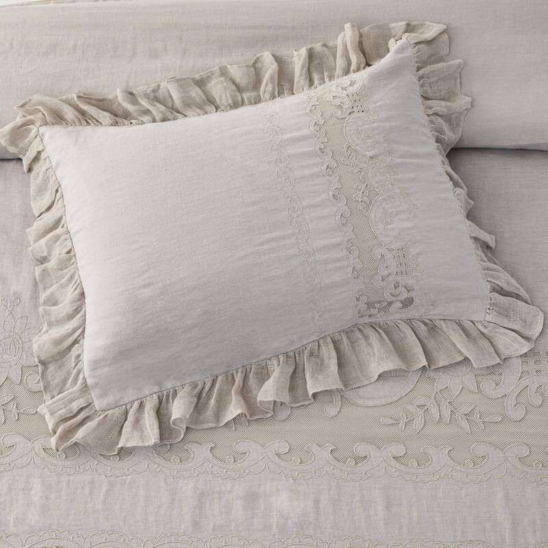 The Gray Barn Spring Field Linen Duvet Set - 4 Color (White, Grey, Pink, Ivory)