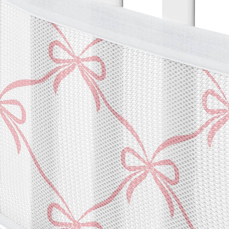 Sweet Jojo Designs + BreathableBaby Breathable Mesh Crib Liner Pink Bows Girls for the Ballet Dancer Ballerina Bow Collection