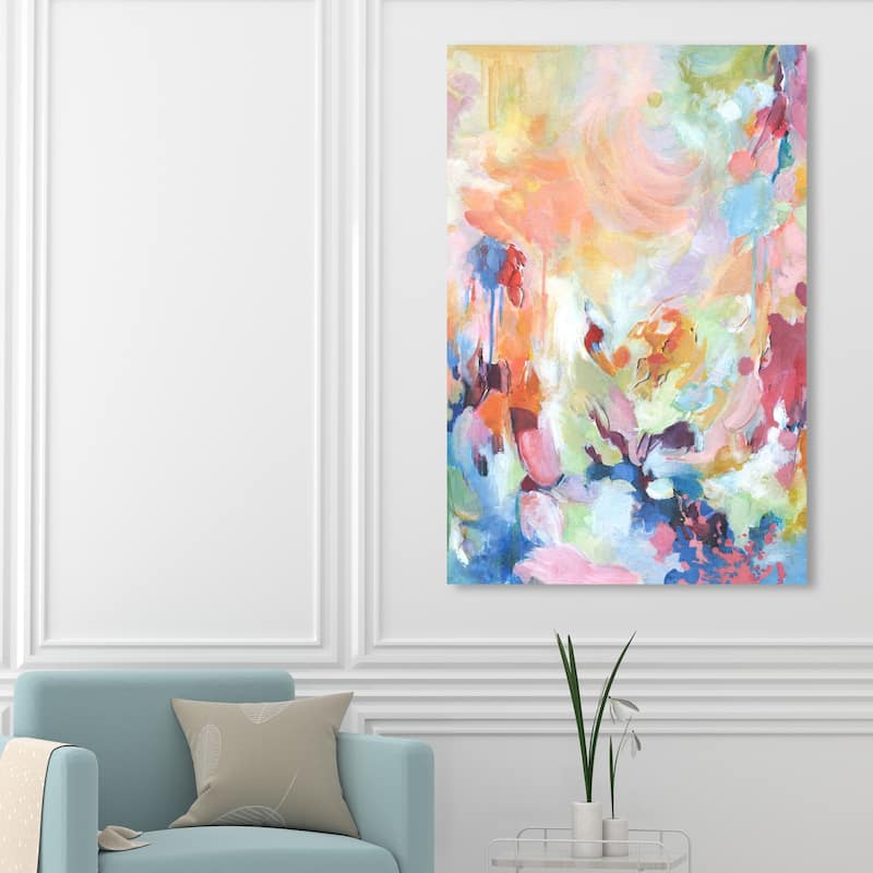 Wynwood Studio Abstract Modern View Pink and Pastel Pink Modern & Contemporary Wall Art Canvas Print - 54 x 36