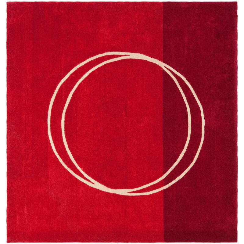 SAFAVIEH Handmade Rodeo Drive Caleigh Mid-Century Modern Abstract Wool - 8' x 8' Square - Assorted - Square