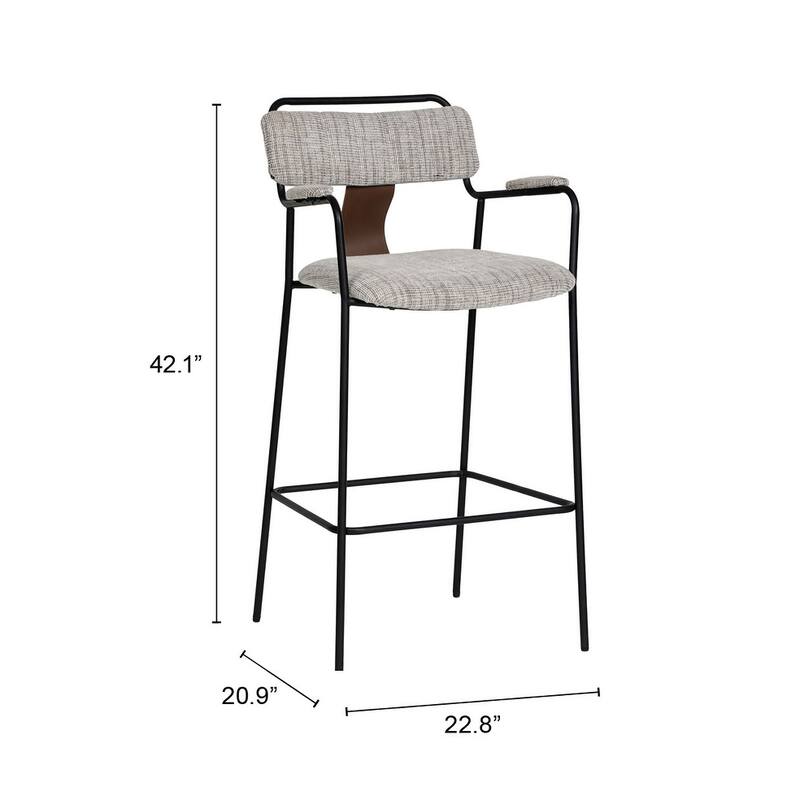 Couva Barstool Gray Tweed