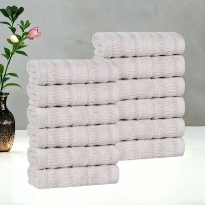 Superior Mika Smart Twist Viscose Cotton Blend Face Towels Washcloths, Set of 12