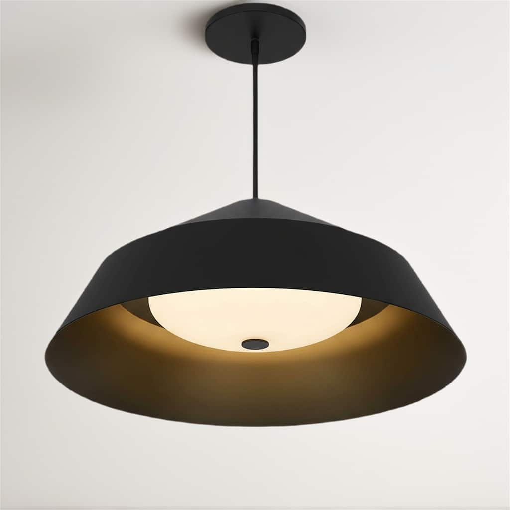 22" Diameter Integrated LED Black Pendant