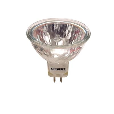 Bulbrite Pack of (8) 12V Dimmable MR16 Lensed Flood Halogen Light Bulbs with Bi-Pin (GU5.3) Base