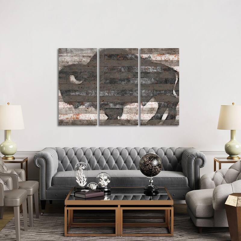 iCanvas "Buffalo II" by Diego Tirigall 3-Piece Canvas Wall Art Set - 40x60x1.5