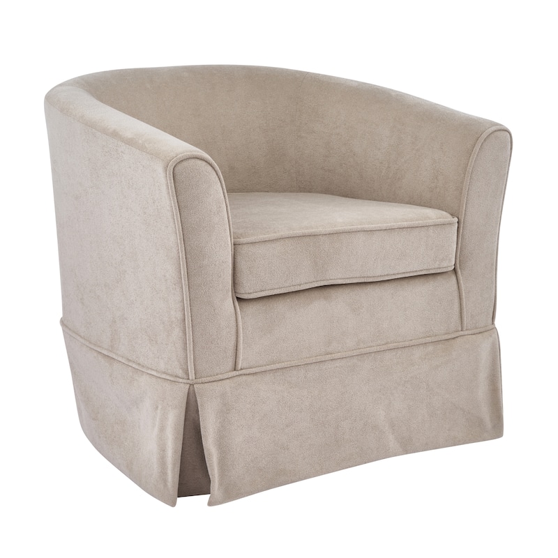 Cecilia Natural Fabric Swivel Chair with Loose Cover by Christopher Knight Home - 28.75" L x 28.00" W x 28.00" H