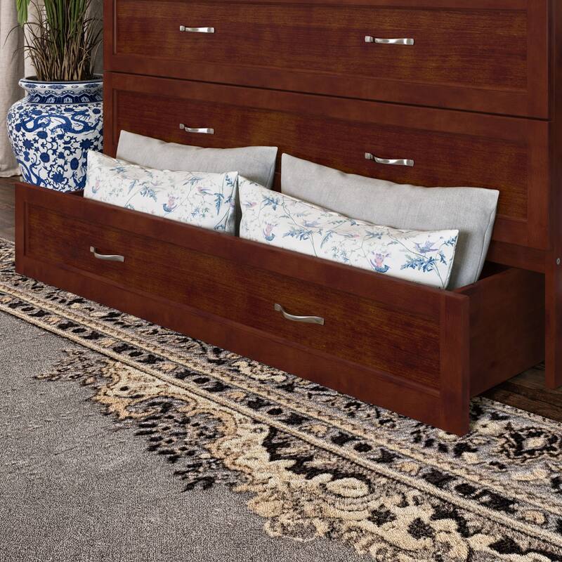 AFI Northfield Murphy Bed Chest with 6" Mattress, Storage Drawer & Built-In Charger