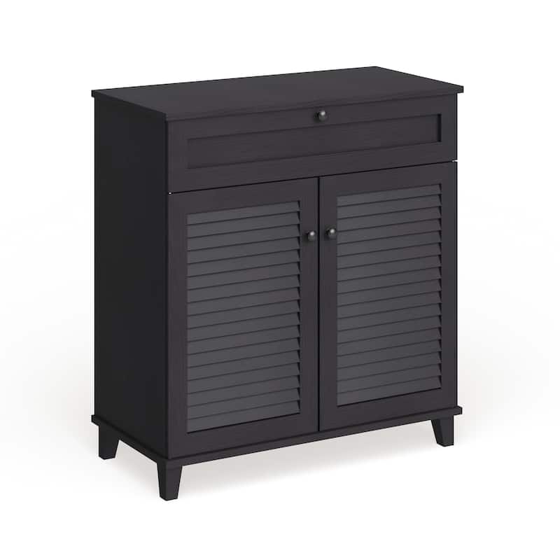 Porch & Den Rocheblave Espresso Wood Multi-use Cabinet with Drawer - Ellis Espresso Wood Shoe Cabinet