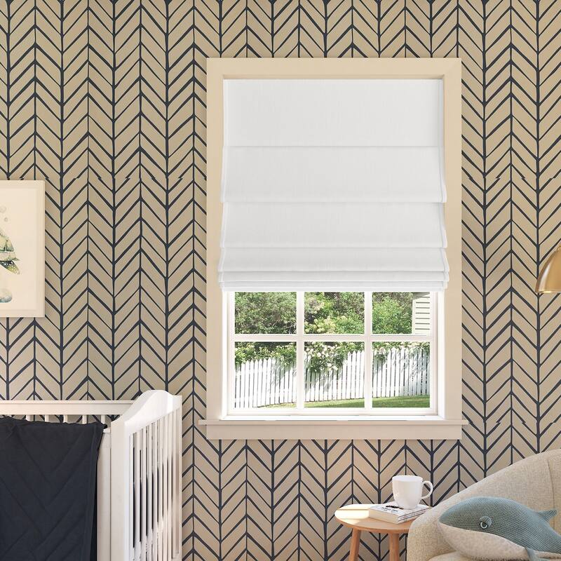 Sun Zero Pryer Textured Total Blackout Cordless Roman Shade - 31" x 64" - White