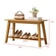 preview thumbnail 3 of 5, InRoom Designs Wood Entryway Bench with Storage Shelf - Modern Accent Seating for Hallway, Bedroom, Living Room or Narrow Space