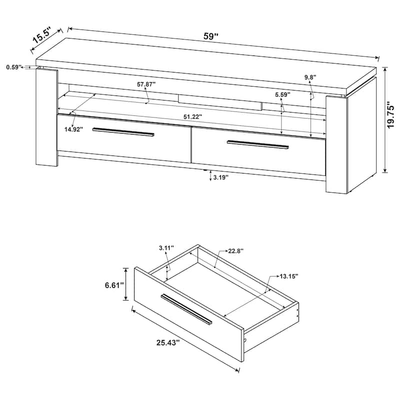 Elkton 2-drawer 59-inch Engineered Wood TV Stand